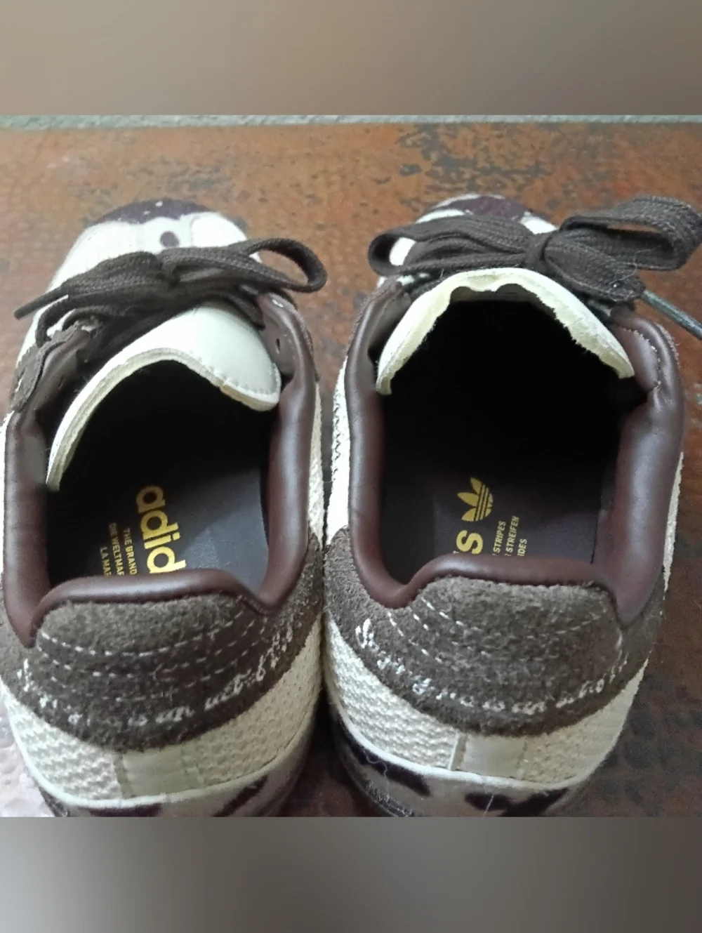 adidas Notitle x Samba Og Sz. 6.5 Brown Cow Print Unisex Sneakers - Picture 11 of 16